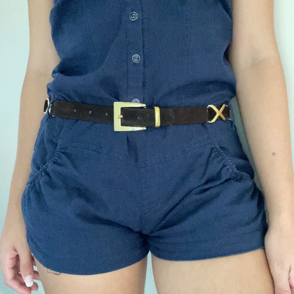 Brown Suede Belt With Gold Details🤎 - Picture 1 of 6